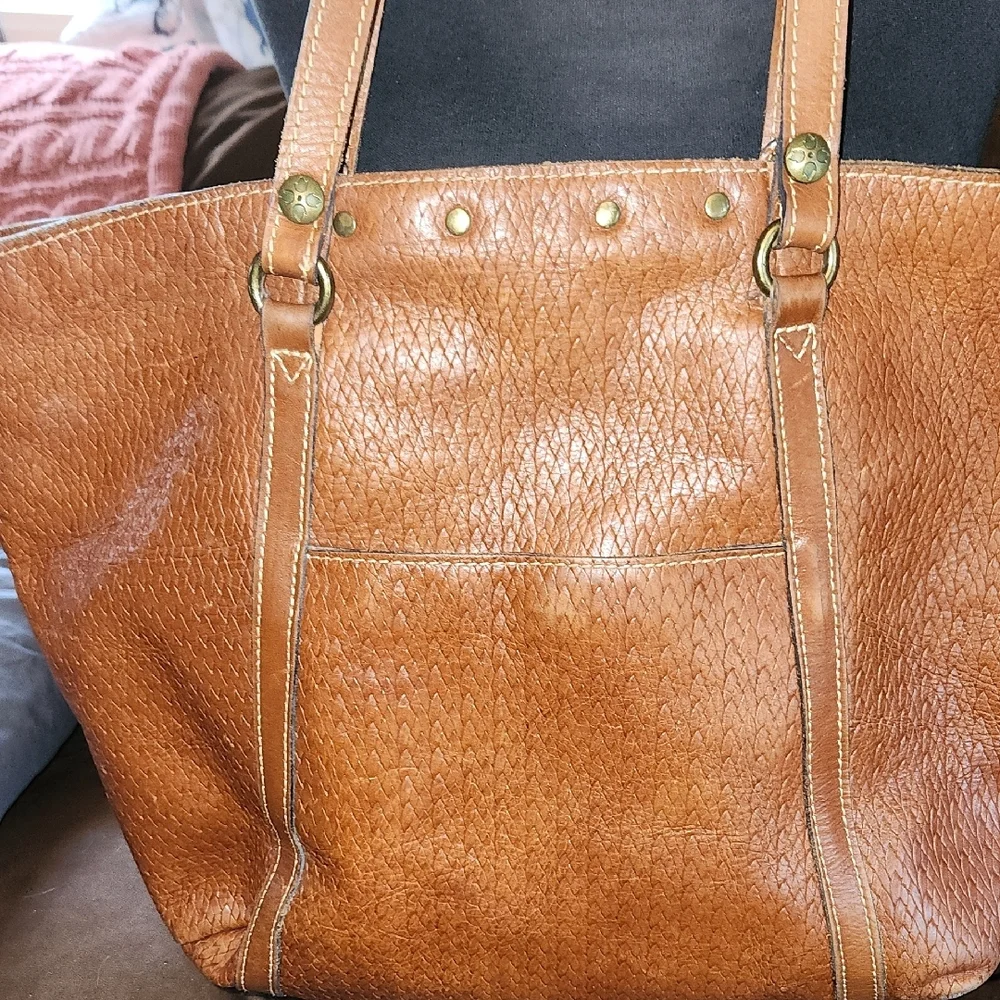 Patricia Nash Tan Leather Tote with Timeless Design